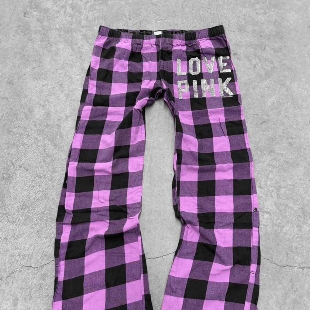 PINK Victoria's Secret Purple Plaid Pajama Pants